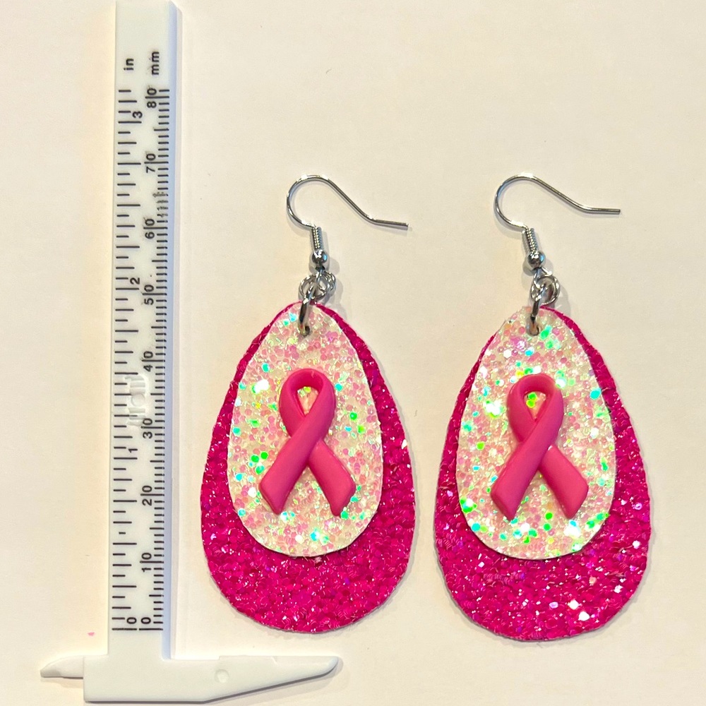 Breast Cancer Awareness earrings - Picture 5 of 7